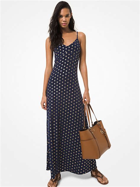 medallion michael kors|Medallion Foil Print Matte Jersey Slip Dress .